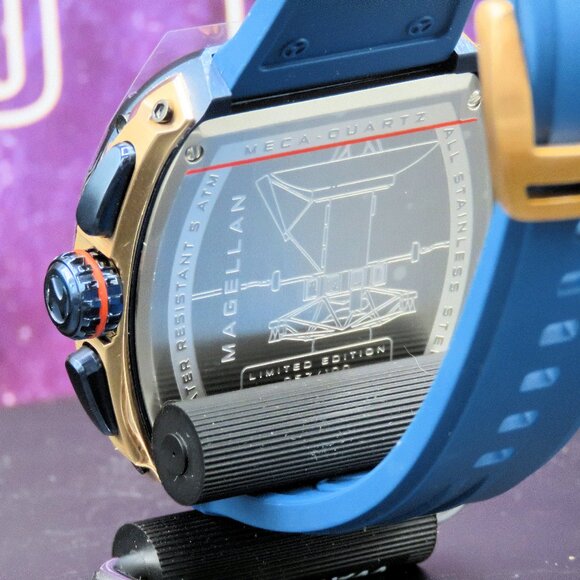 Nubeo Men's 48mm Magellan Chronograph Limited Edition Watch with Rubber Straps - Picture 9 of 14